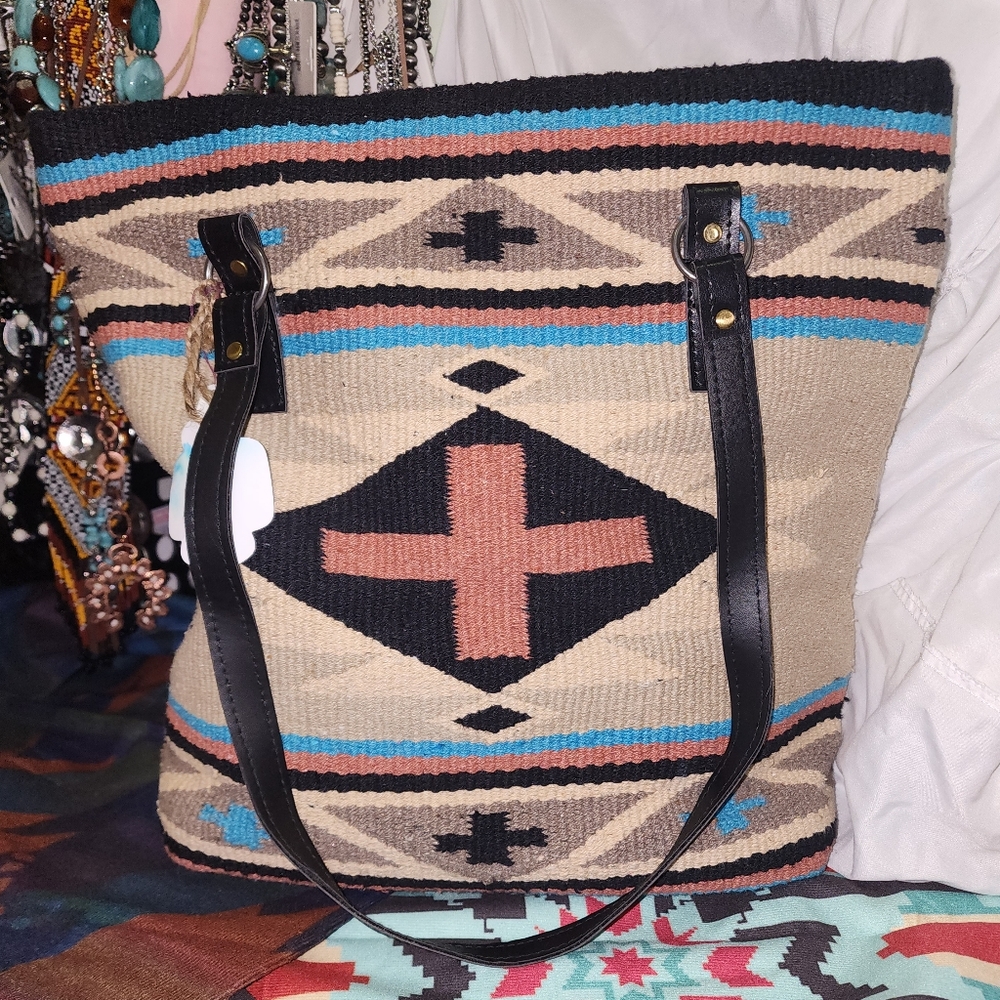 SOUTHWESTEN AZTEC SADDLE BLANKET TOTE BAG